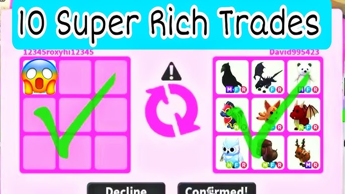 Mega Rich Trades 2023 in Roblox Adopt Me Trading 