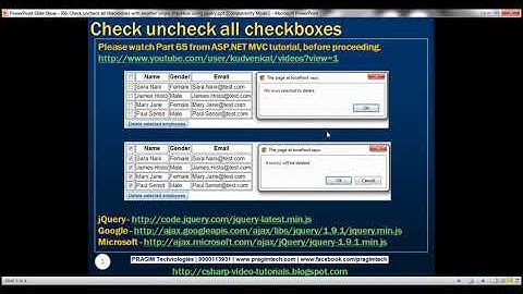 Part 66   Check uncheck all checkboxes with another single checkbox using jquery