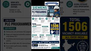 📈 Siemens PLC Programming Course + Placement 🎓 | 1506 Openings Across India 🇮🇳