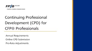 CPD Requirements for CFP Professionals