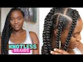 How to DIY JUMBO KNOTLESS BRAIDS on NATURAL HAIR  [Crochet Method]|ItsAbeeyola