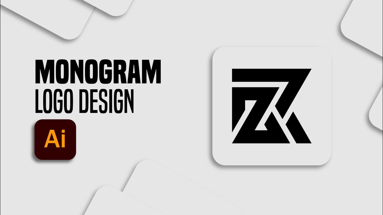 Tutorial Monogram Logo Design. Adobe Illustrator Tutorial. - YouTube