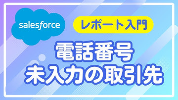 Salesforce レポート入門 電話番号未入力の取引先