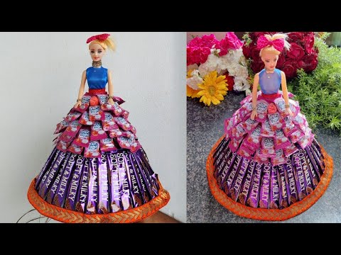 Diy Chocolate dress for Barbie Doll | How to make Candy Doll at home | Doll decoration