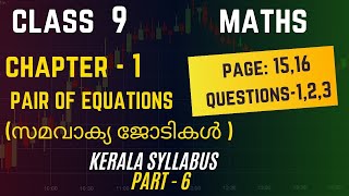 Class 9 Maths Chapter 1 PAIR OF EQUATIONS /page 15,16 Questions 1,2, 3
