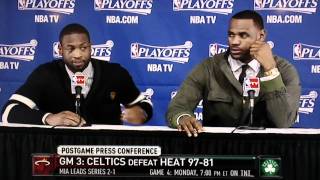 Lebron says that's retarded and Dwyane Wade Asked About Being dirty (original)