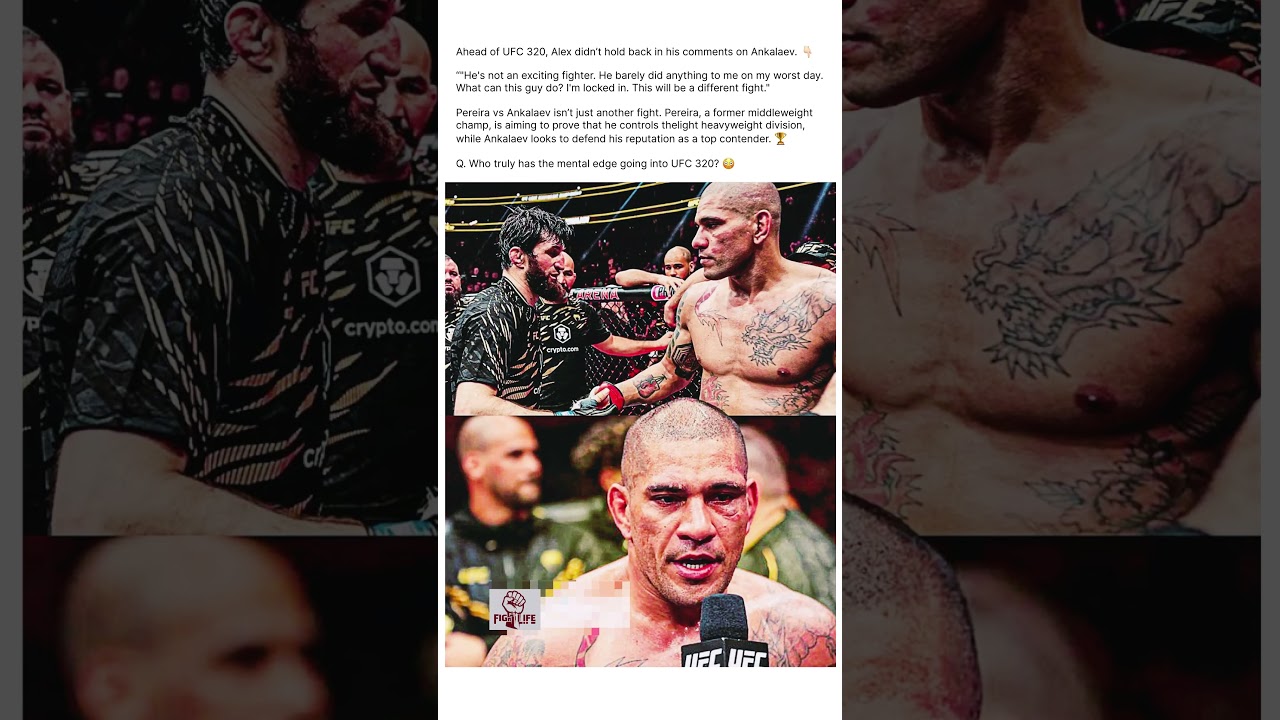Alex Pereira DESTROYS Ankalaev in UFC 320 Trash Talk! 😱