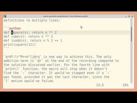 Vim Macro: recursive recording