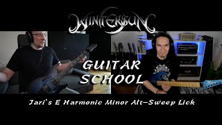 Wintersun Guitar School - Jari&#39;s E Harmonic Minor Alt-Sweep Lick Clip