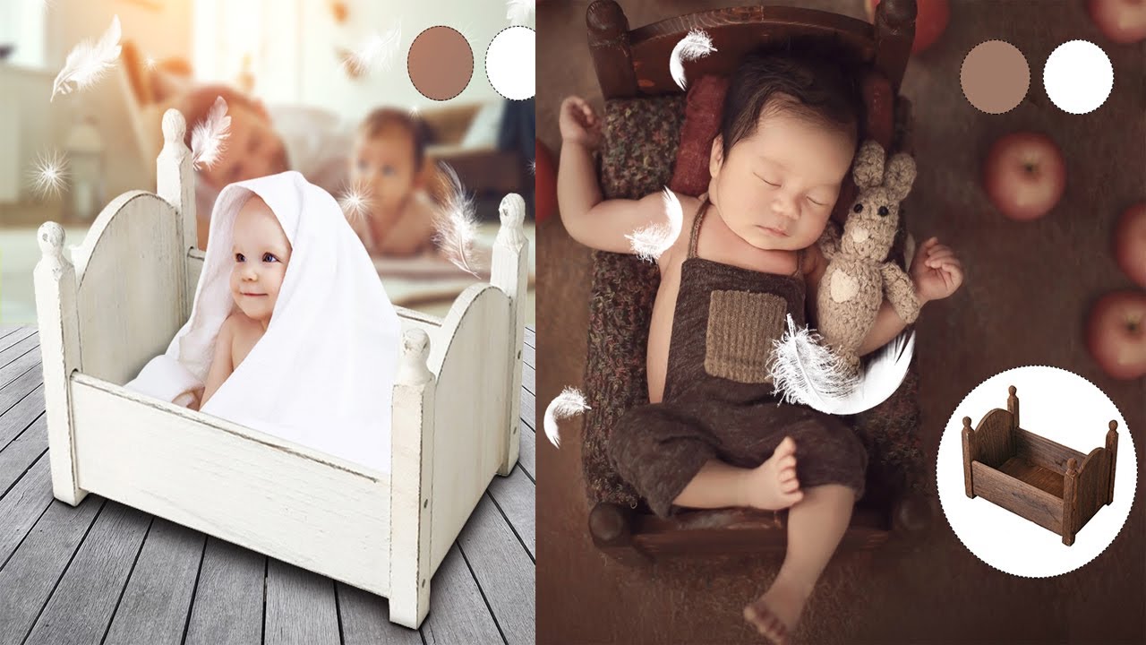 Children's photography Props Small Bed for Newborn Basket Sofa Crib