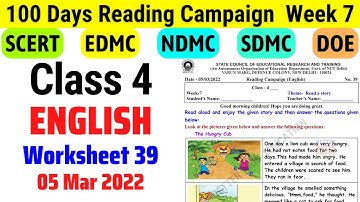 Class 4 English Worksheet 39 Week 7 (5/3/22) || Class 4 English Week 7 Activity sheet 39