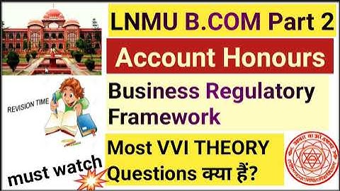 LNMU B.COM Part 2 Business Regulatory Framework🔥💯