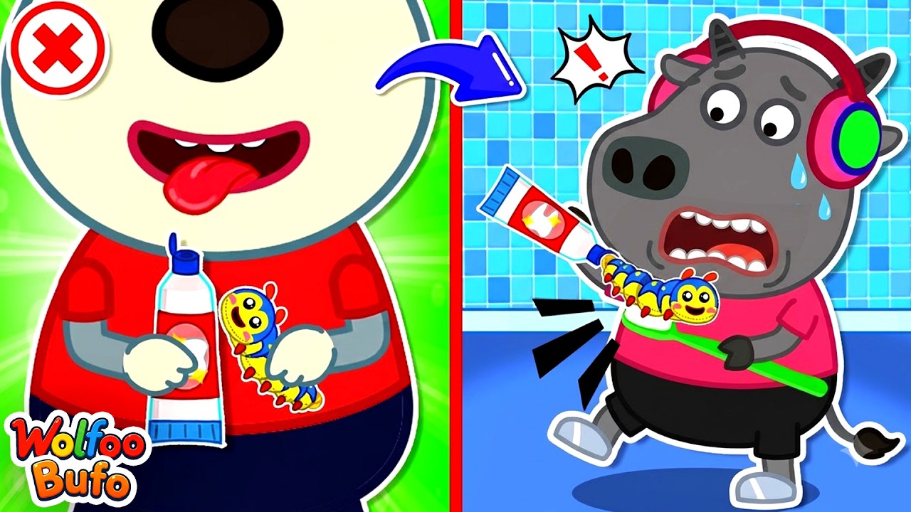 Oh No! Caterpillar in My Toothpaste?! 🐛😱 PRANK MY BESTIE | Funny Cartoons for Kids | Wolfoo & Bufo