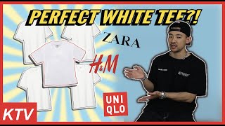 BEST MENS WHITE TEE?! (H&M vs ZARA vs UNIQLO) MEN STREETWEAR screenshot 1