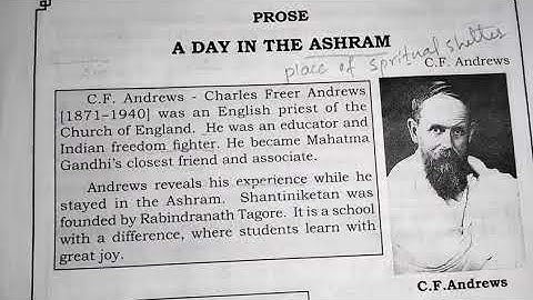 A Day in the Ashram by C F Andrew hindi and english explanation