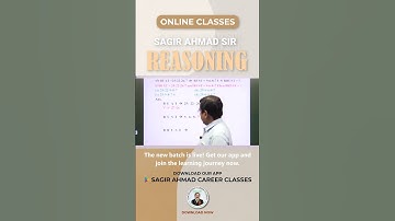 Reasoning Question For SSC & Railway Exams | Sagir Ahmad Sir | Sagir Ahmad Career Classes