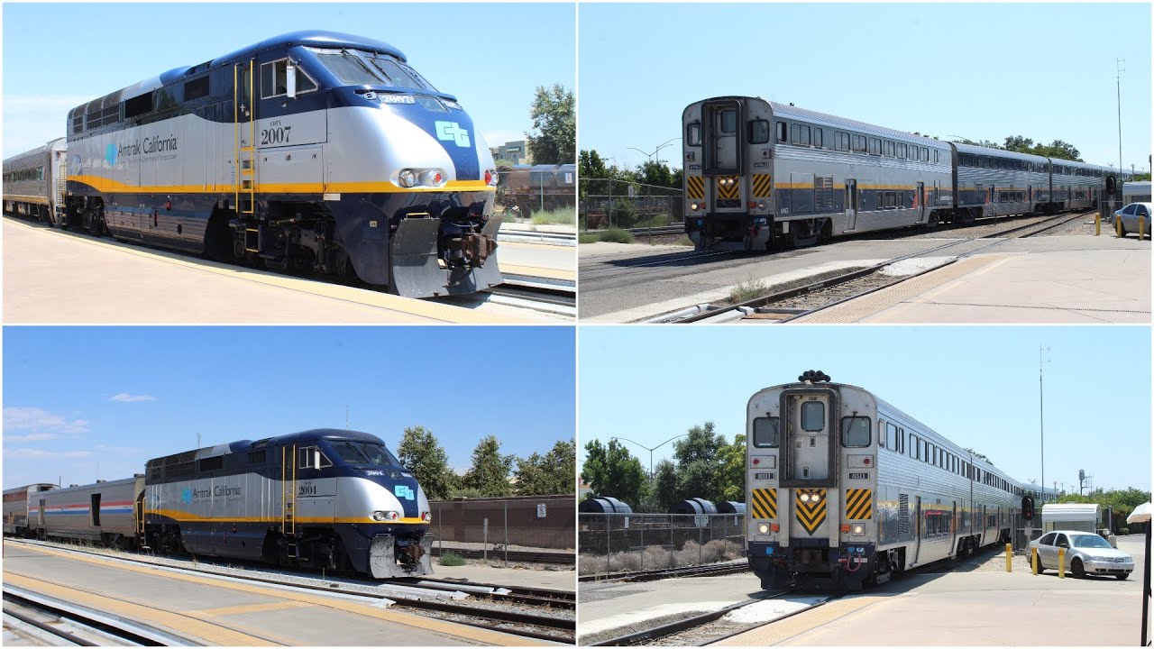 Amtrak San Joaquin Trains at Bakersfield Amtrak Station 6/26/20 YouTube