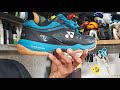 Menjahit outsole sepatu badminton