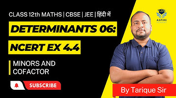 Minors and Cofactors | Determinants Class 12 | NCERT 4.4 Solutions | JEE Maths | हिंदी