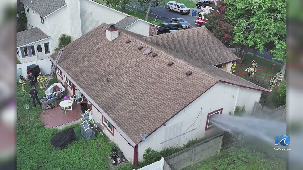 4 adults, 8 cats displaced after VB fire - YouTube