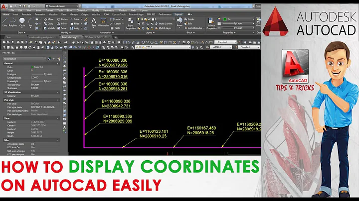 How To Display Coordinates On Auto CAD Drawings