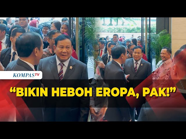 Tawa Jokowi Saat Prabowo Ngomong Bikin Heboh Eropa, Pak! class=