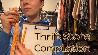 ASMR THRIFT STORE COMPILATION (measuring, fabric, writing, typing, makeup sounds)