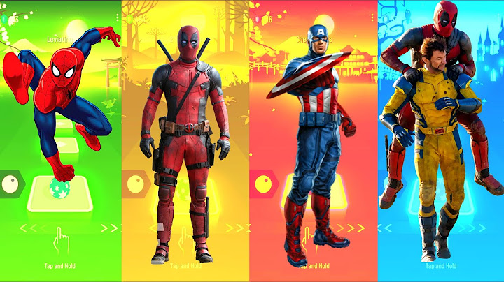 Spiderman 🆚 DeadPool 🆚 Captain America 🆚 Wolverine and DeadPool | Marvel Heroes | Tiles Hop Fun Ball