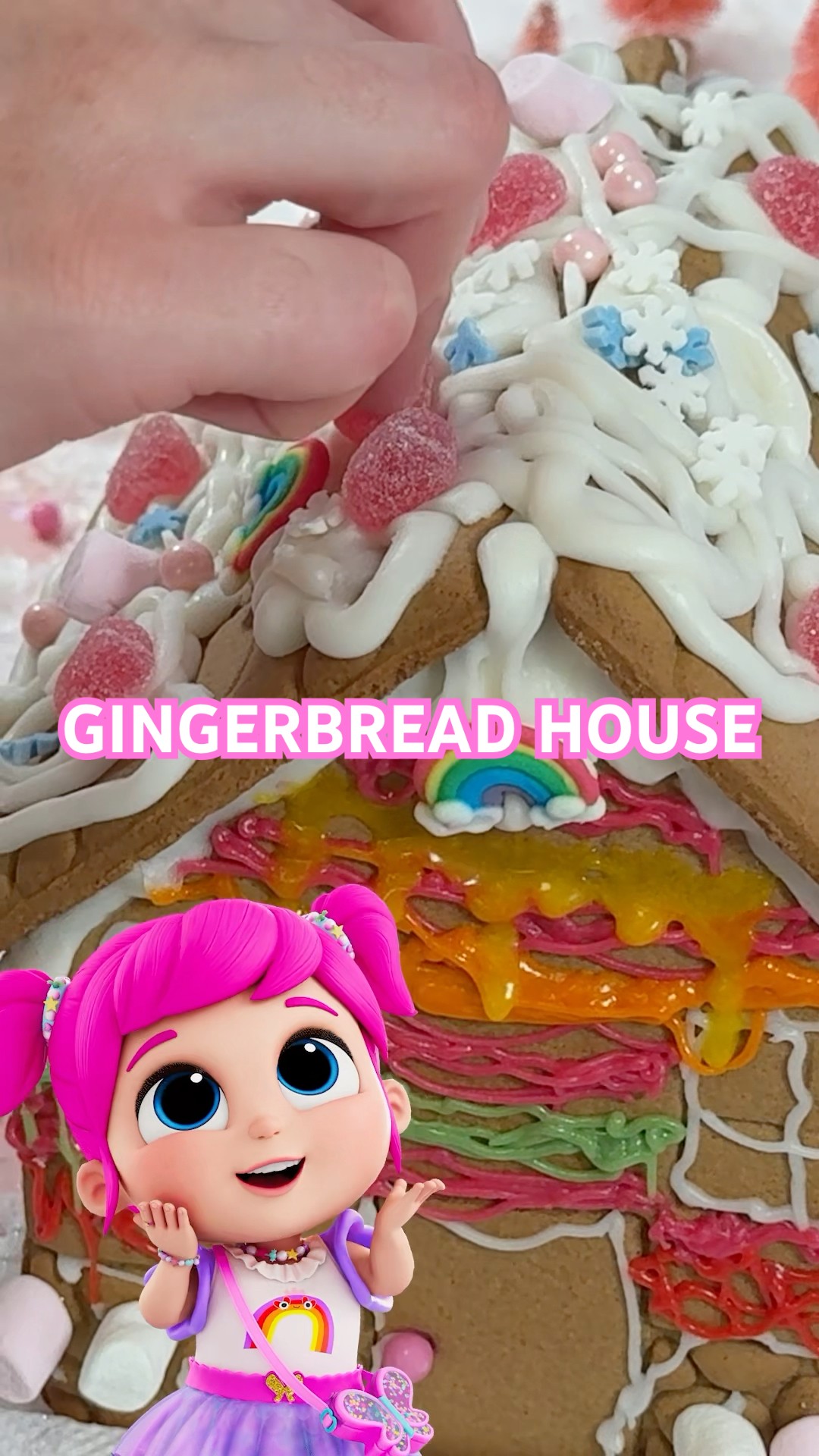 Princess gingerbread house! Christmas baking inspiration #Christmas #gingerbread #babysongs