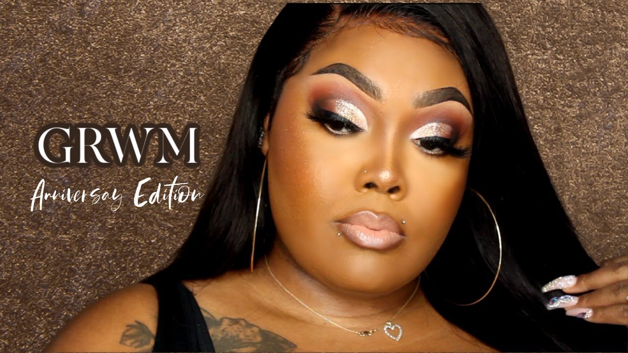 Grwm Nude Glitter Glam Anniversary Dinner Youtube