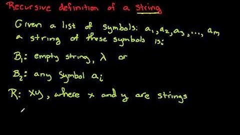 Recursive definition for a string