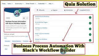 Business Process Automation with Slack's Workflow Builder | Salesforce Trailhead | Quiz Solution