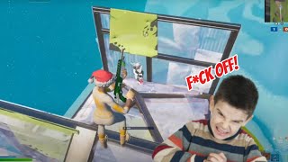 Trolling 11 year old FORTNITE KID (he starts CRASHING OUT)
