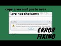 #excel #tips Copy Area And Paste Area Are Not The Same Error Fixing