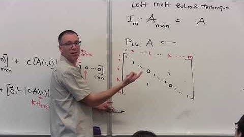 Applied Linear Algebra, Lesson 11, Video 13: Algebra of Left Multiplication by Transposition matrix