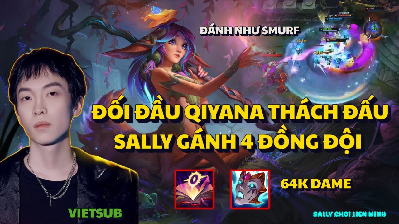 Sally & Lillia Đánh Rank Thách Đấu Mà Vẫn Phải 1 Gánh 4 Đối Đầu Thách Đấu Qiyana