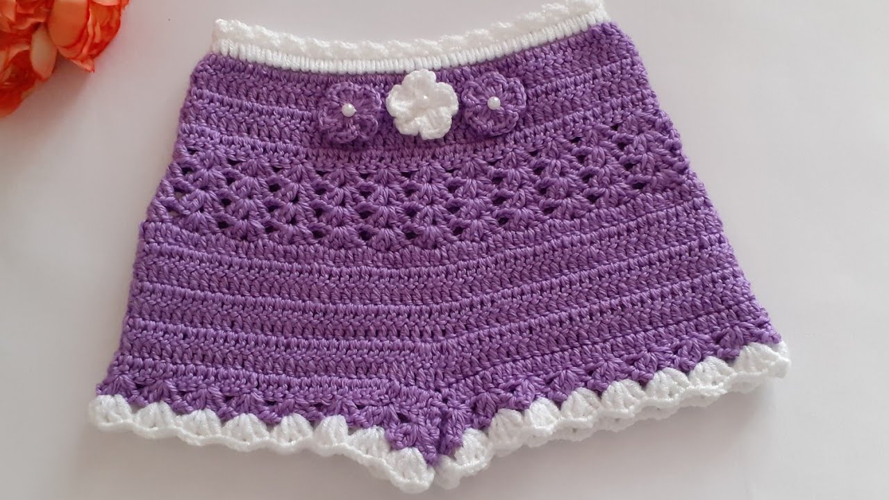 SHORT  infantil em CROCHÊ passo a passo.