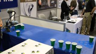 Jamming Gripper Robot Plays Beer Pong