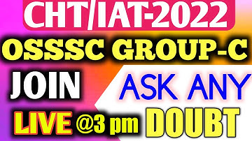 OSSSC GROUP-C EXAM RESULT AND CHT -2022