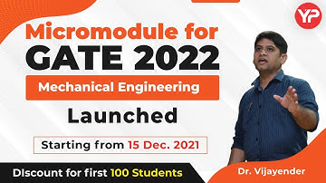Micromodule for GATE ME 2022 Launched | GATE Crash Course for Mechanical | GATE 2022 ME Crash course
