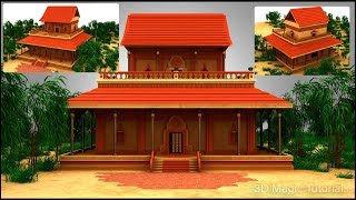 3D Maya Tutorial - How to model a CARTOON HOUSE|Speed Modeling