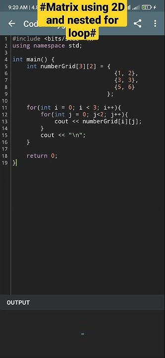 #shorts Matrix using 2d array and nested for loop# - YouTube