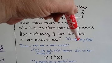 Intro Algebra Word Problems #13 - Write, solve equations variables on both sides of equal sign