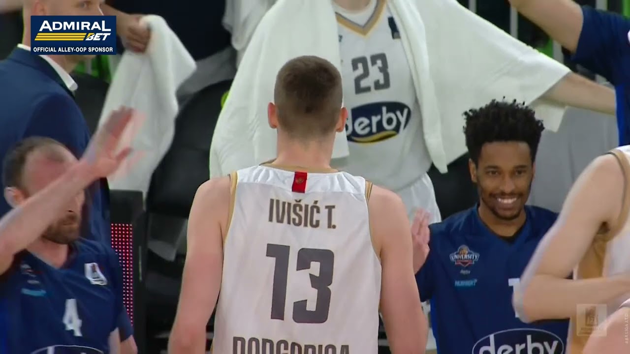 Alley-oop by Emir Hadžibegović & Tomislav Ivišić (Cedevita Olimpija – SC Derby, 4.4.2023)