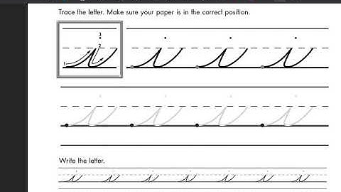 Lowercase Cursive i - Beginning Cursive video 2