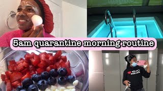 MY 5am QUARANTINE MORNING ROUTINE  Ft.Duvolle | Vibequeeen !