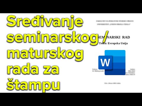 Video: Šta je format seminarskog rada?