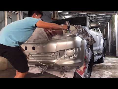 6#: Sơn Tút Cản Trước Xe FOTUNER Màu Bạc( Paint the front bumper of the FoTUNER car silver)