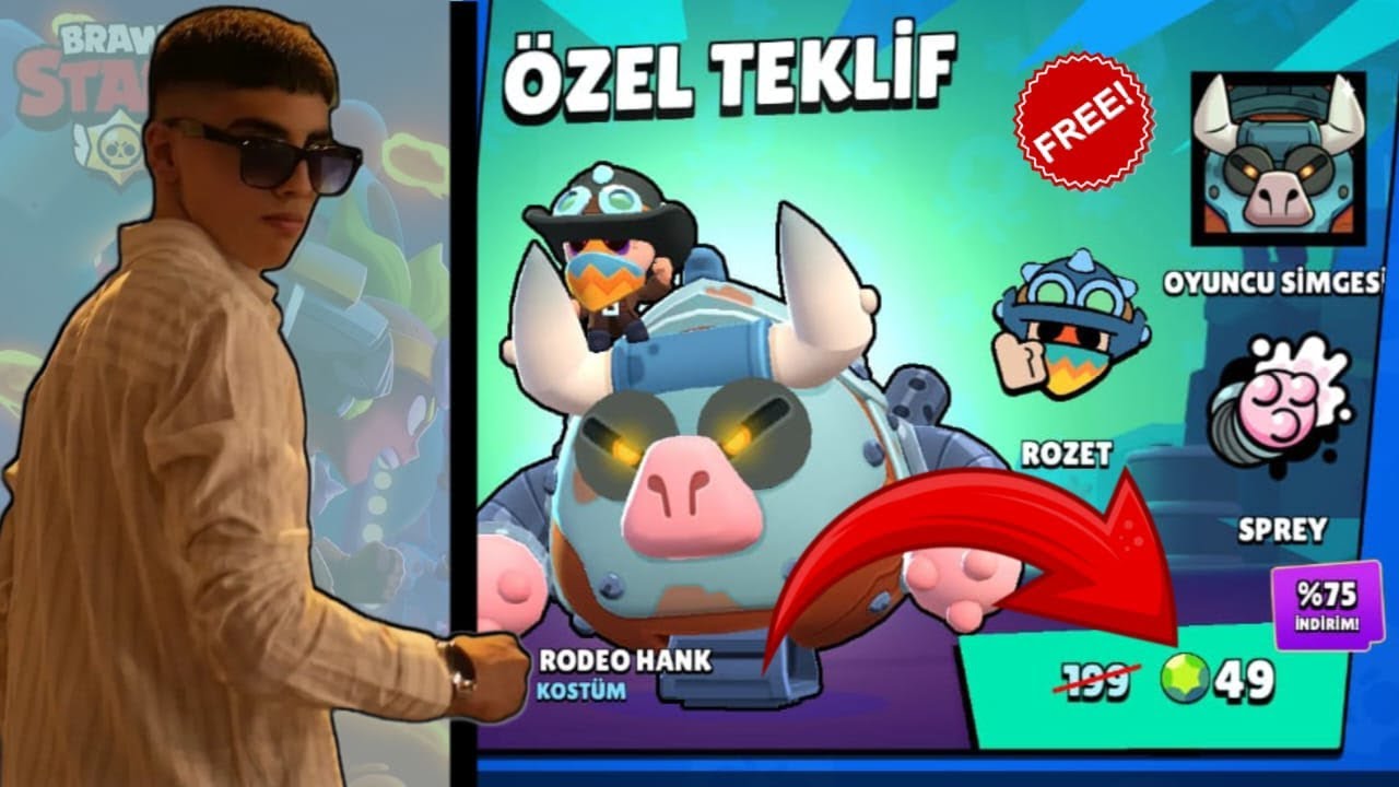 Rodeo Hank OHA 49 ELMASA RODEO HANK ALDIM😱|BRAWL STARS|YENİ KOSTÜM - YouTube