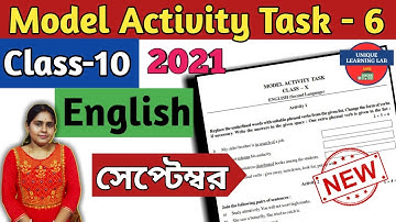 Class-10 English(ইংরেজী) Part-6//Model Activity Task 2021 September//WBBSE//Unique Learning Lab